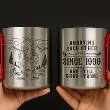 Load image into Gallery viewer, Personalized Carabiner Mug Custom Name Hiking Gift for Couples
