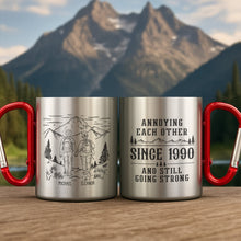 Load image into Gallery viewer, Personalized Carabiner Mug Custom Name Hiking Gift for Couples
