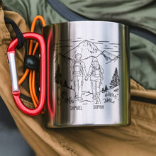 Load image into Gallery viewer, Personalized Carabiner Mug Custom Name Hiking Gift for Couples
