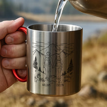 Load image into Gallery viewer, Personalized Carabiner Mug Custom Name Hiking Gift for Couples
