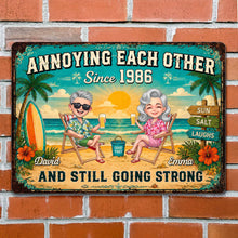 Load image into Gallery viewer, Personalized Metal Sign for Couples Custom Names Beach Decor

