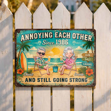 Load image into Gallery viewer, Personalized Metal Sign for Couples Custom Names Beach Decor
