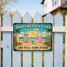 Load image into Gallery viewer, Personalized Metal Sign for Couples Custom Names Beach Decor
