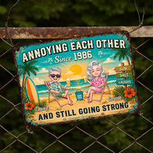 Load image into Gallery viewer, Personalized Metal Sign for Couples Custom Names Beach Decor
