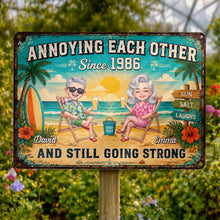 Load image into Gallery viewer, Personalized Metal Sign for Couples Custom Names Beach Decor
