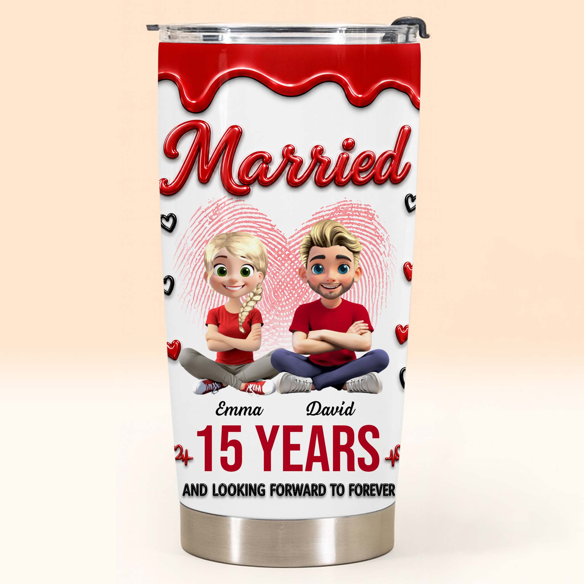 Personalized 20oz Stainless Steel Tumbler Custom Couple Gift