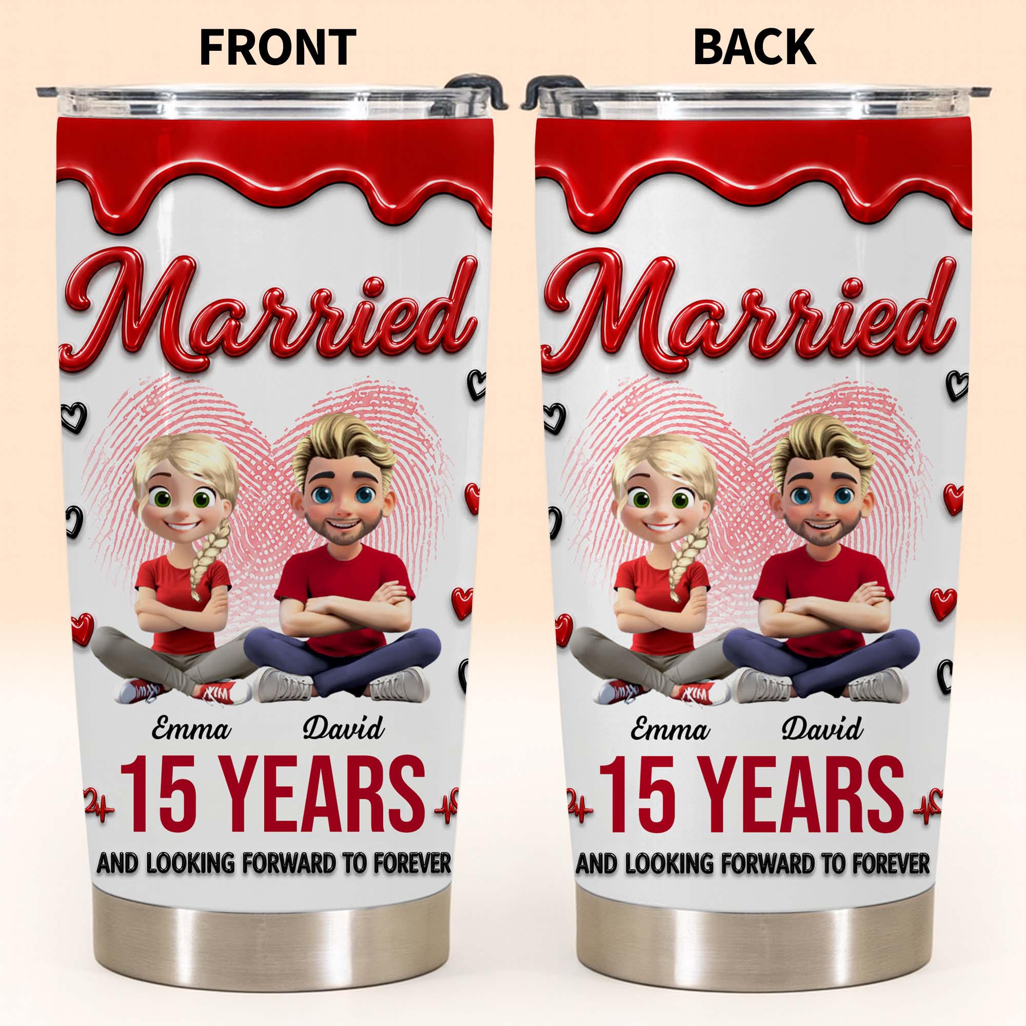 Personalized 20oz Stainless Steel Tumbler Custom Couple Gift