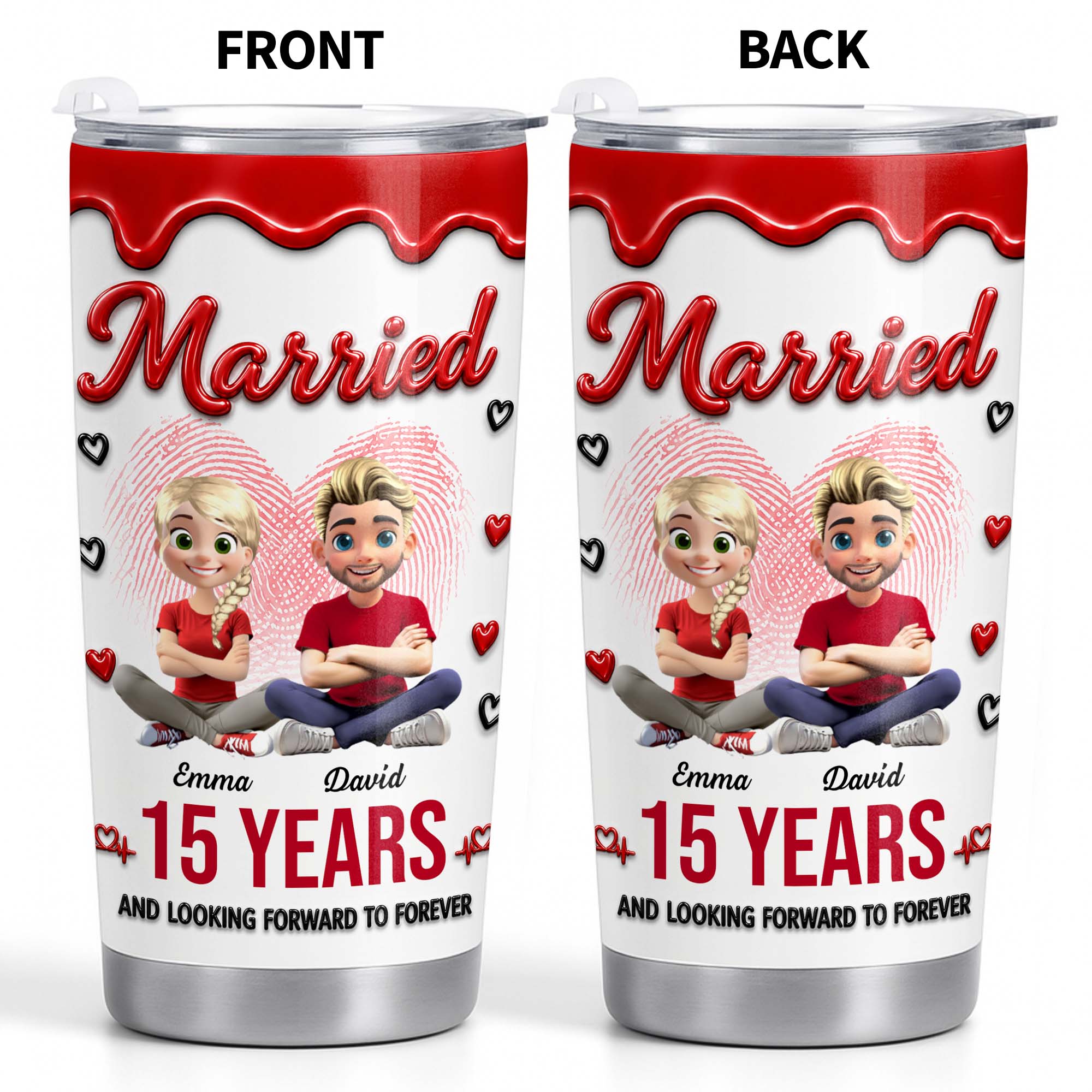 Personalized 20oz Stainless Steel Tumbler Custom Couple Gift