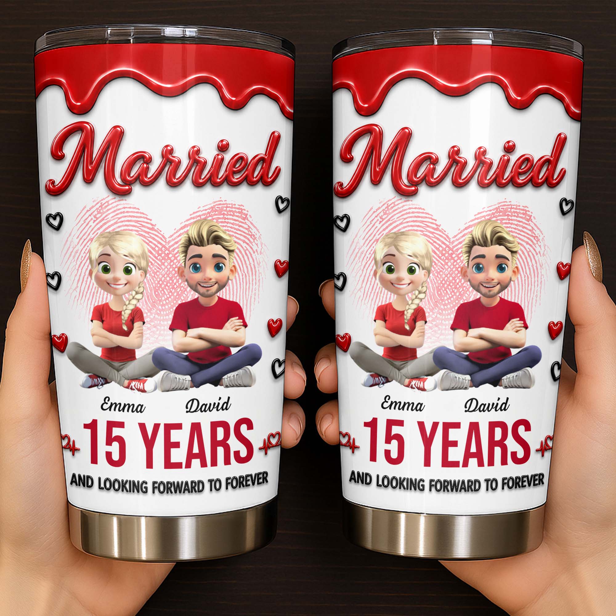 Personalized 20oz Stainless Steel Tumbler Custom Couple Gift