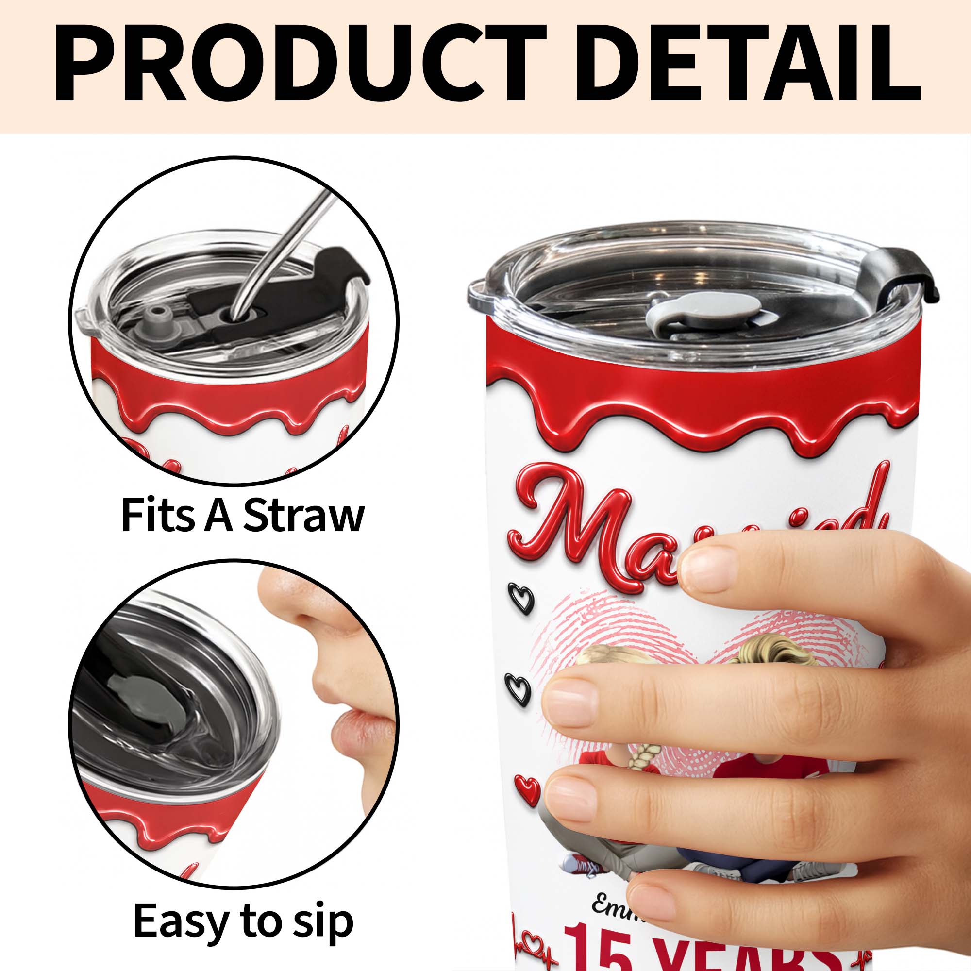 Personalized 20oz Stainless Steel Tumbler Custom Couple Gift