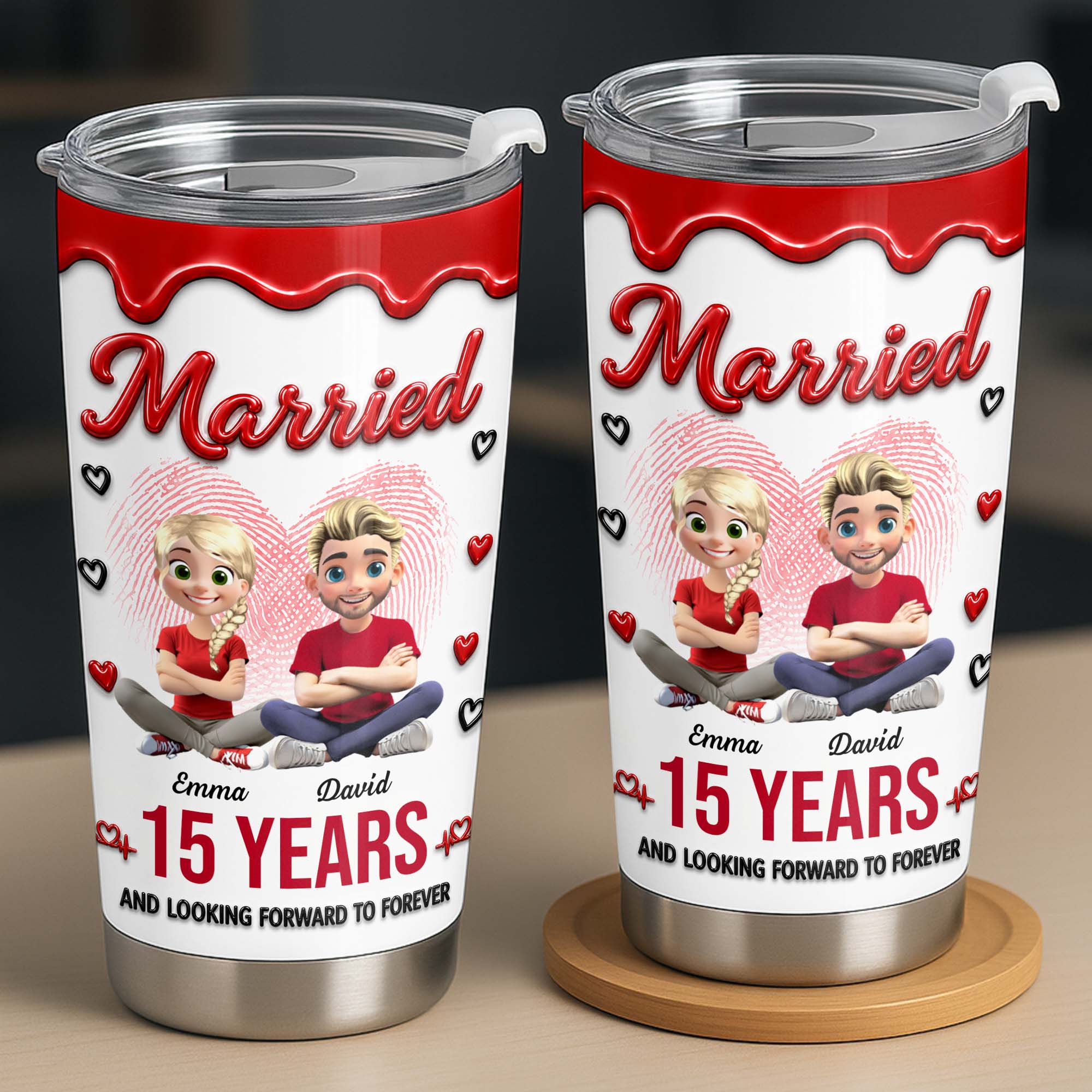 Personalized 20oz Stainless Steel Tumbler Custom Couple Gift
