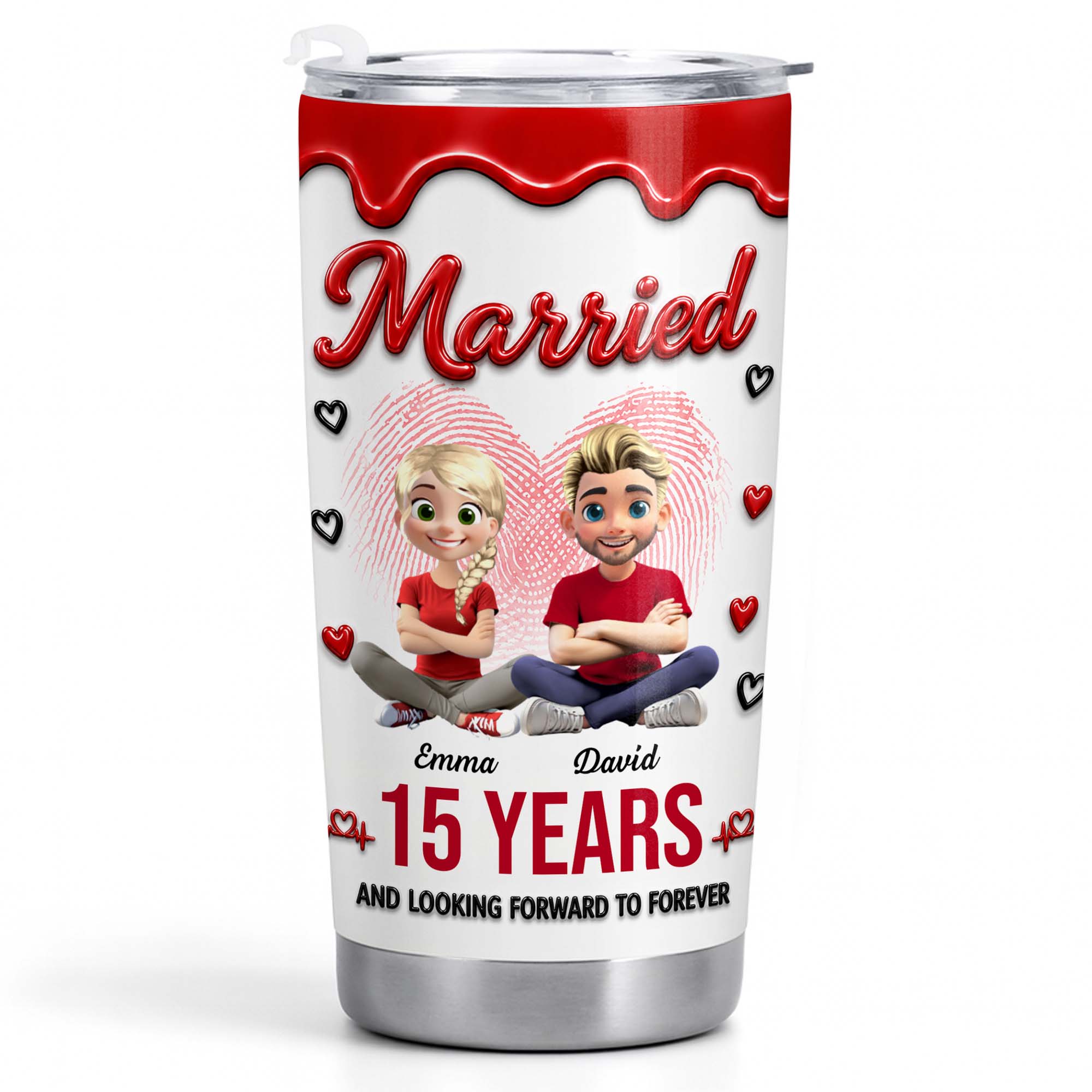 Personalized 20oz Stainless Steel Tumbler Custom Couple Gift