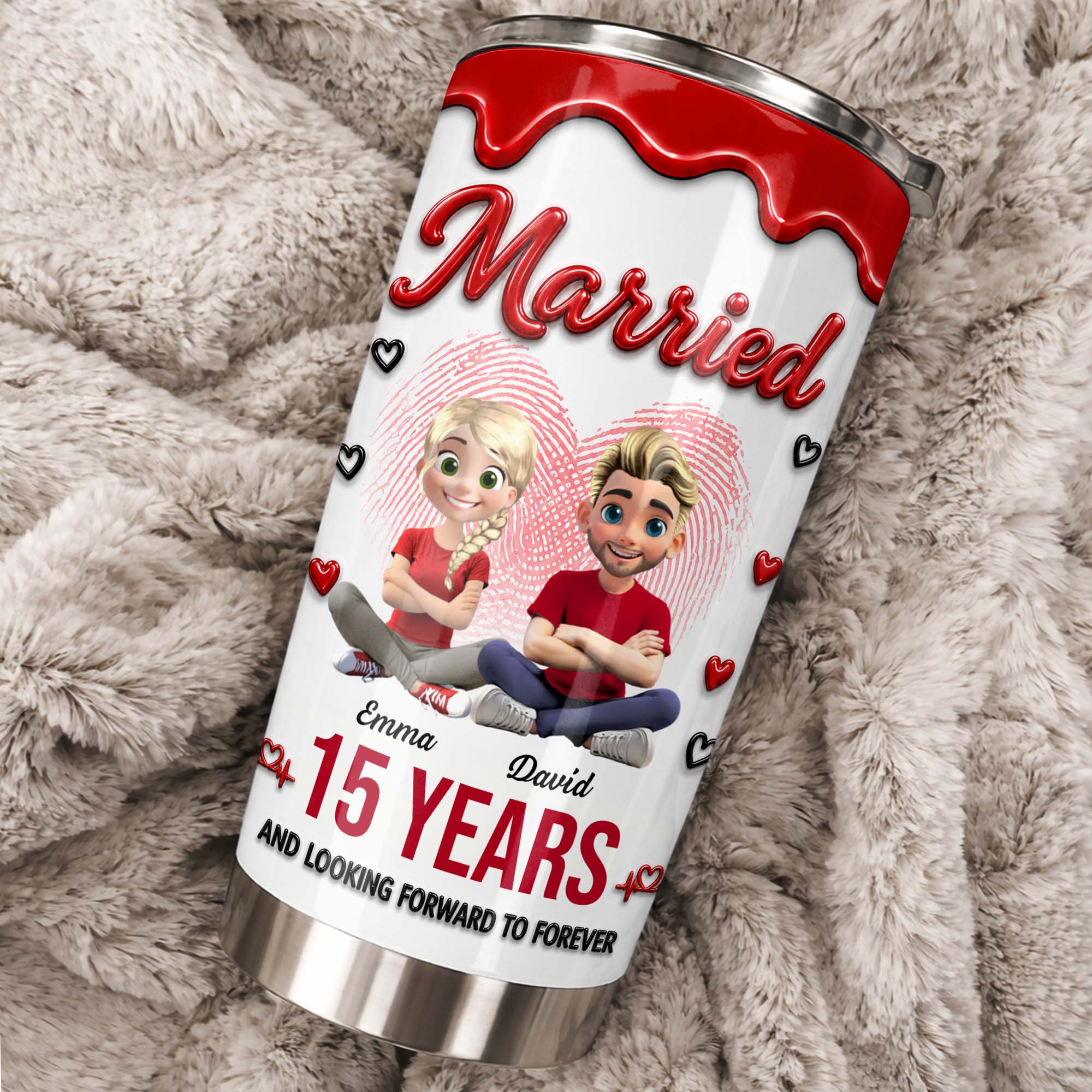 Personalized 20oz Stainless Steel Tumbler Custom Couple Gift