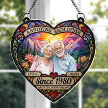 Load image into Gallery viewer, Personalized Heart Sunset Suncatcher Custom Couple Gift
