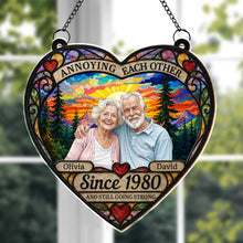 Load image into Gallery viewer, Personalized Heart Sunset Suncatcher Custom Couple Gift
