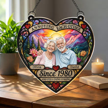 Load image into Gallery viewer, Personalized Heart Sunset Suncatcher Custom Couple Gift
