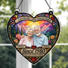 Load image into Gallery viewer, Personalized Heart Sunset Suncatcher Custom Couple Gift
