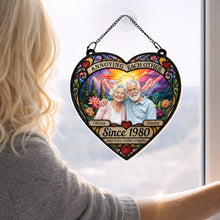 Load image into Gallery viewer, Personalized Heart Sunset Suncatcher Custom Couple Gift
