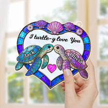 Load image into Gallery viewer, Personalized Sea Turtle Suncatcher Custom Gift for Couples
