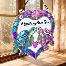 Load image into Gallery viewer, Personalized Sea Turtle Suncatcher Custom Gift for Couples
