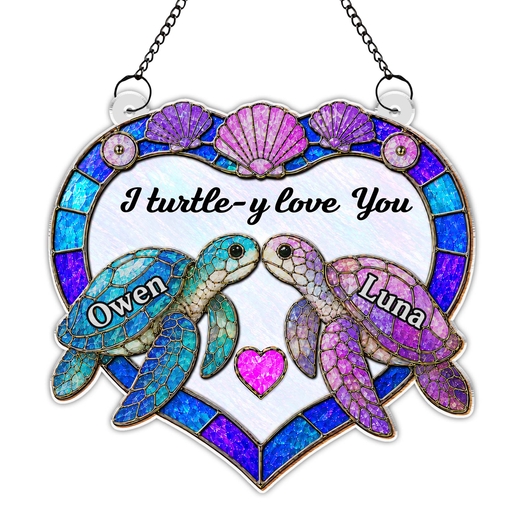 Personalized Sea Turtle Suncatcher Custom Gift for Couples