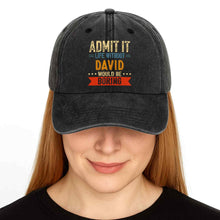 Load image into Gallery viewer, Personalized Washed Denim Cap Custom Name Gift for Him
