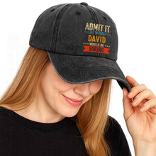 Load image into Gallery viewer, Personalized Washed Denim Cap Custom Name Gift for Him
