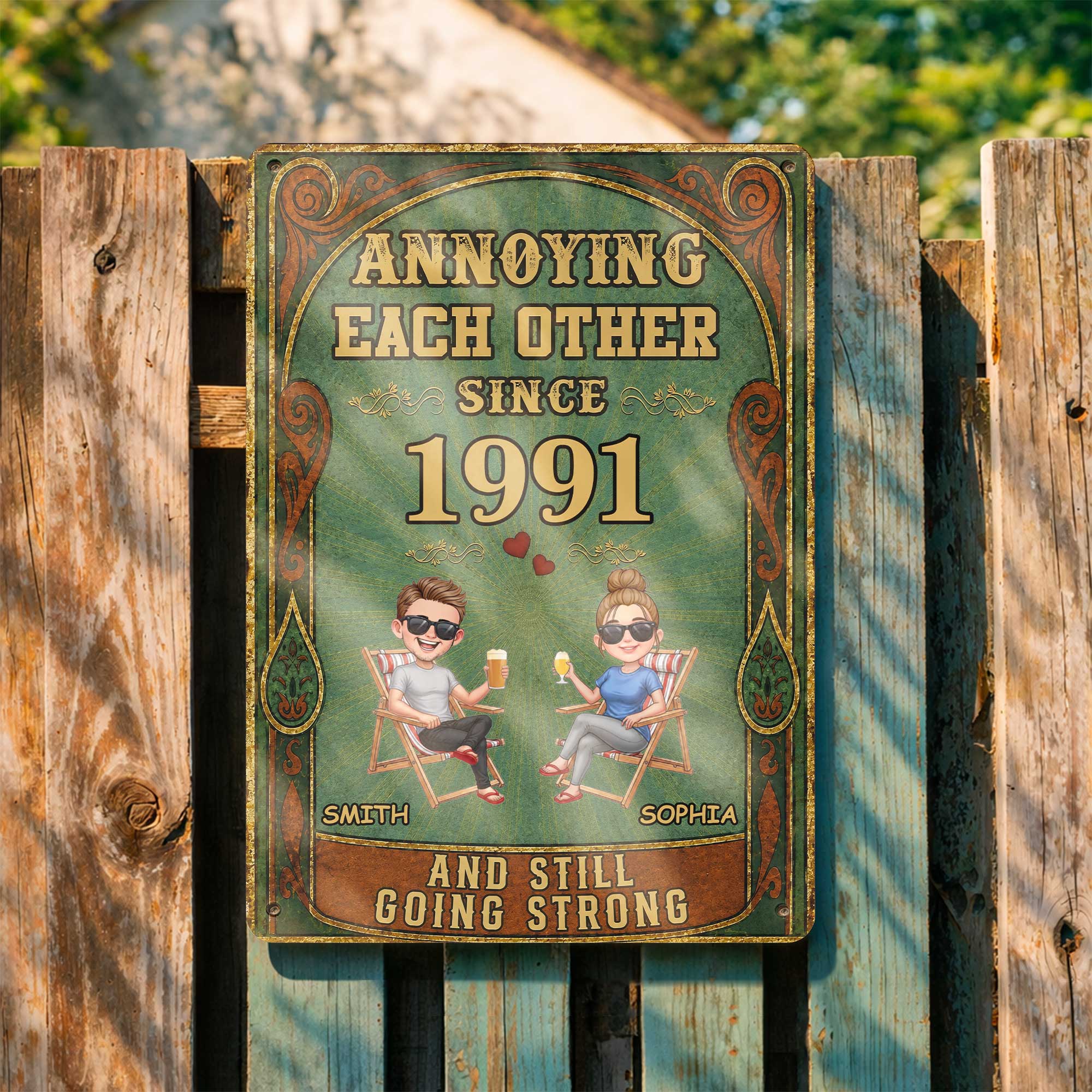 Personalized Metal Sign Custom Names Couples Gift Anniversary