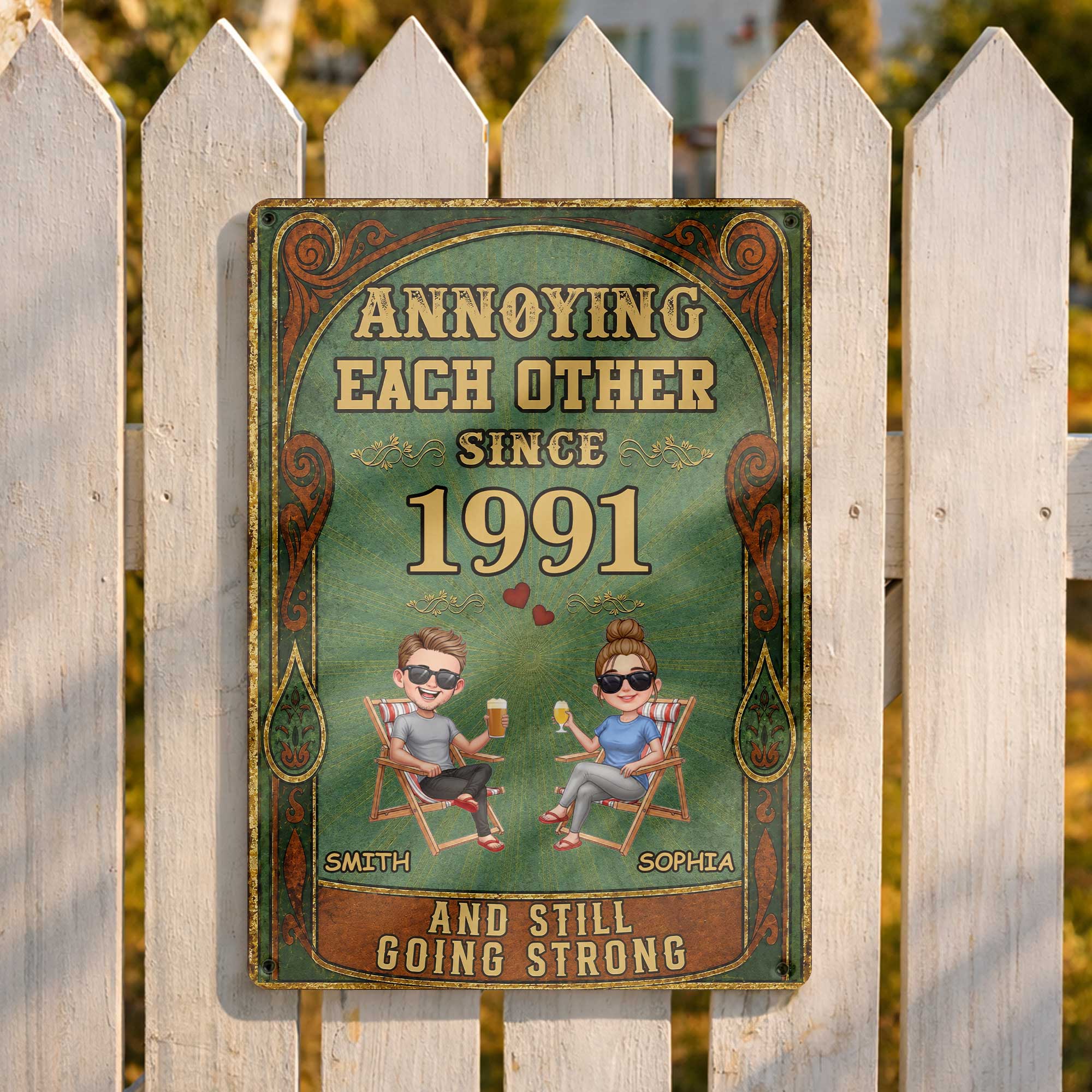 Personalized Metal Sign Custom Names Couples Gift Anniversary