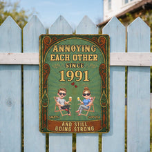 Load image into Gallery viewer, Personalized Metal Sign Custom Names Couples Gift Anniversary
