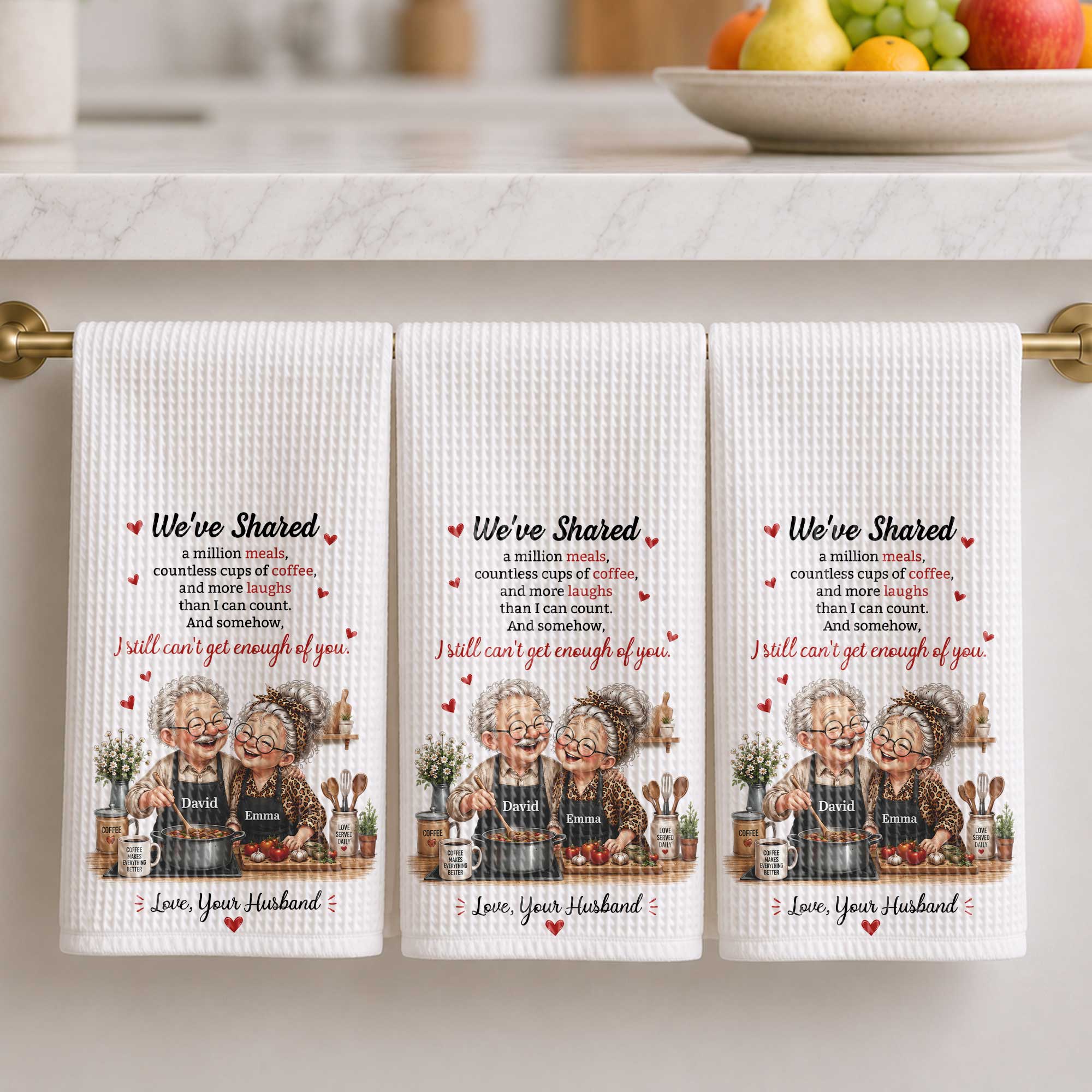 Personalized Kitchen Towel Custom Couple Gift for Anniversary