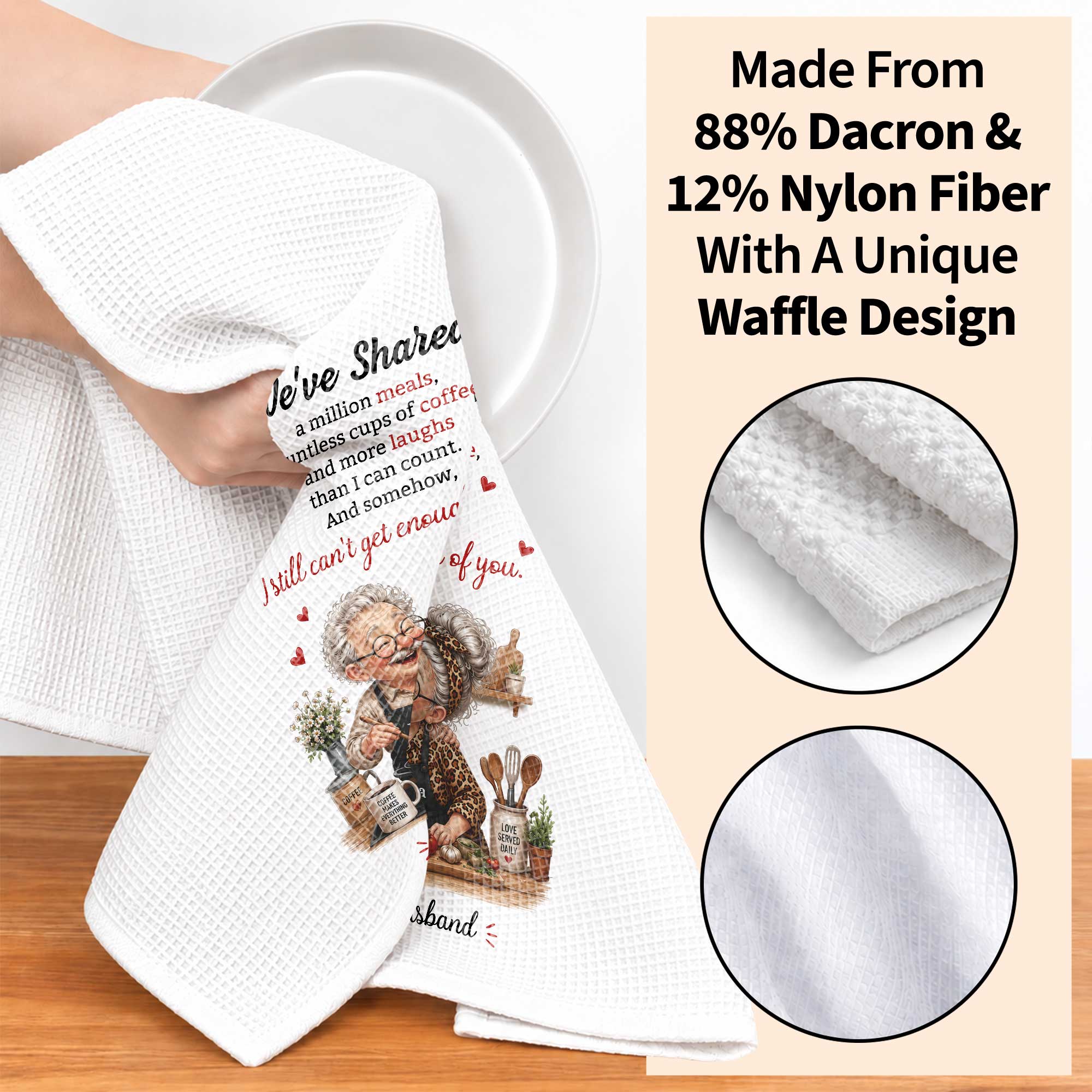 Personalized Kitchen Towel Custom Couple Gift for Anniversary