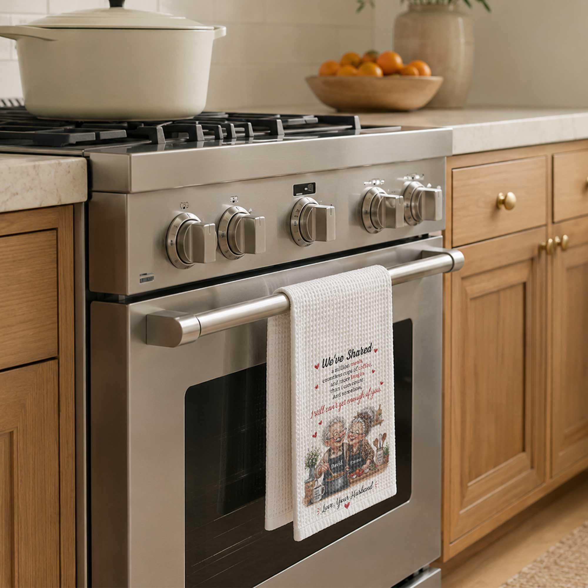 Personalized Kitchen Towel Custom Couple Gift for Anniversary