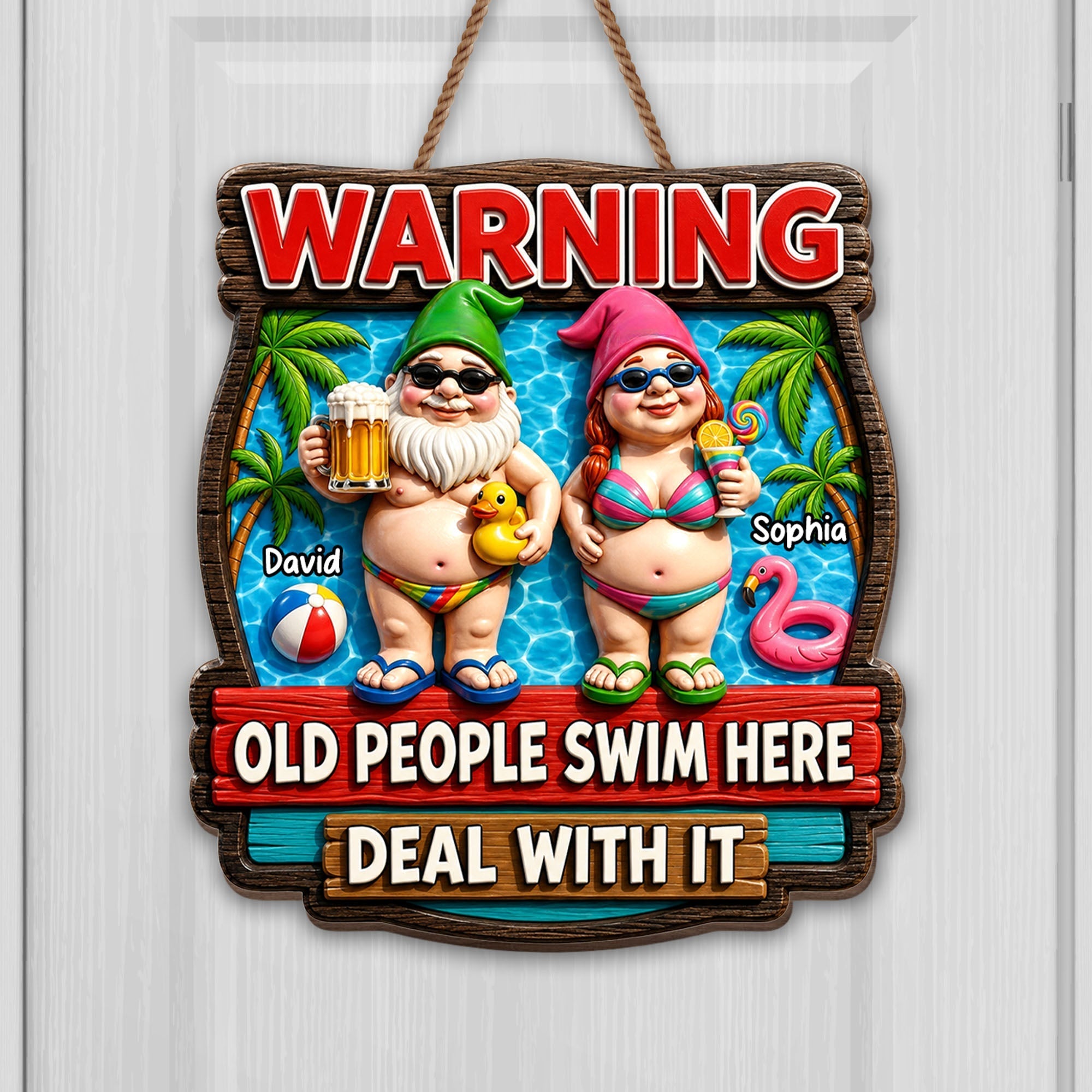 Personalized Eco-Friendly Wood Sign Custom Gnome Decor for Couples