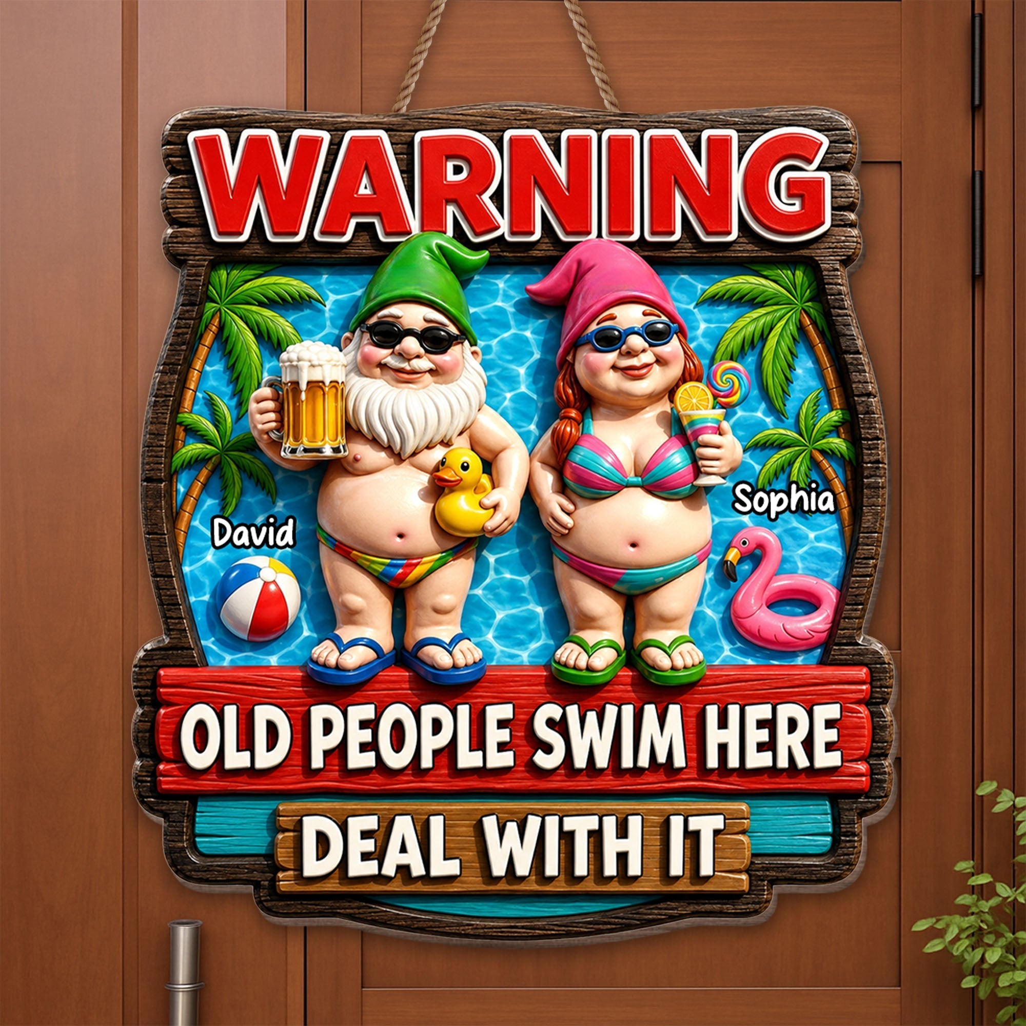 Personalized Eco-Friendly Wood Sign Custom Gnome Decor for Couples