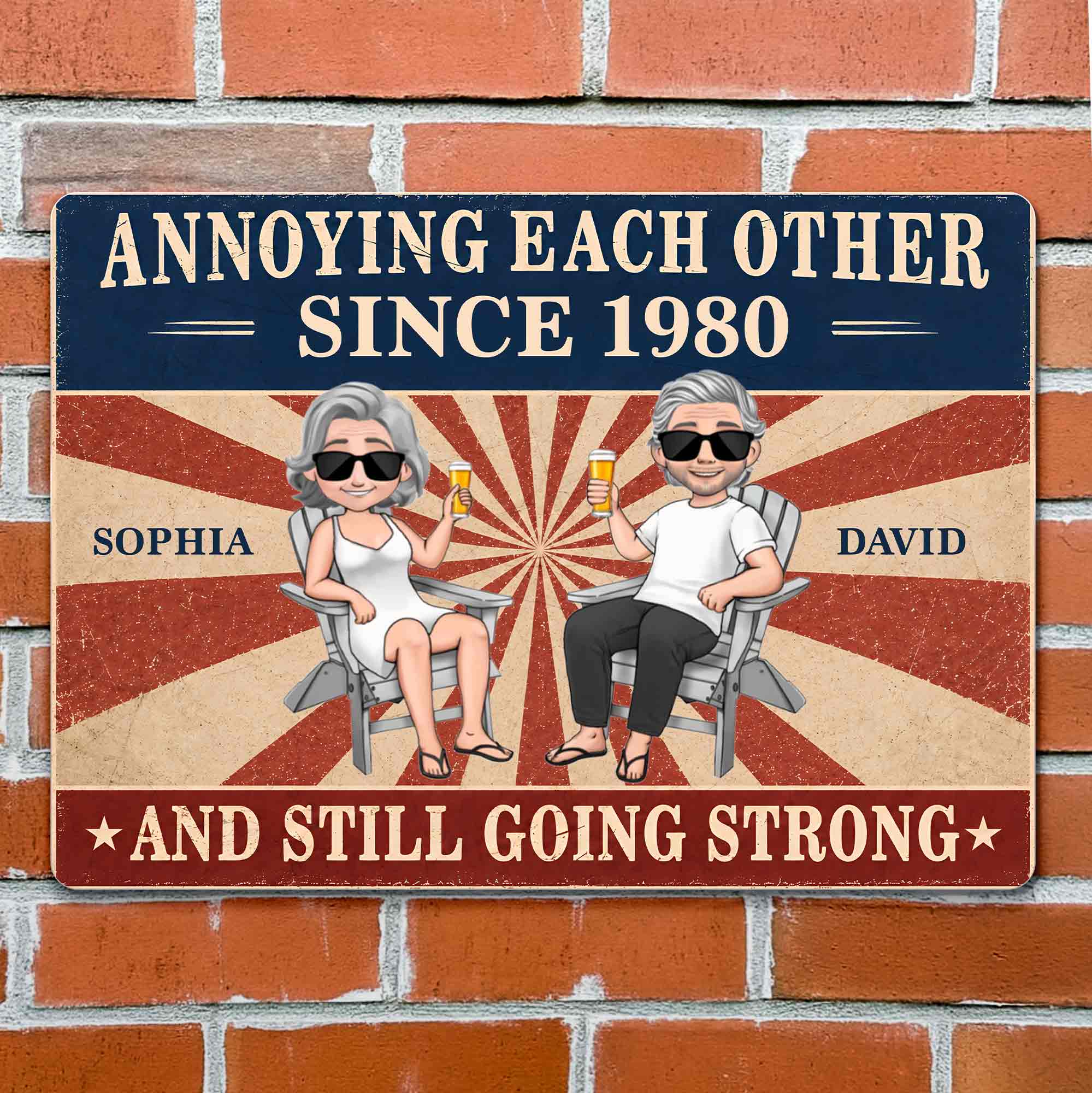 Personalized Metal Sign Custom Couple Art Anniversary Gift