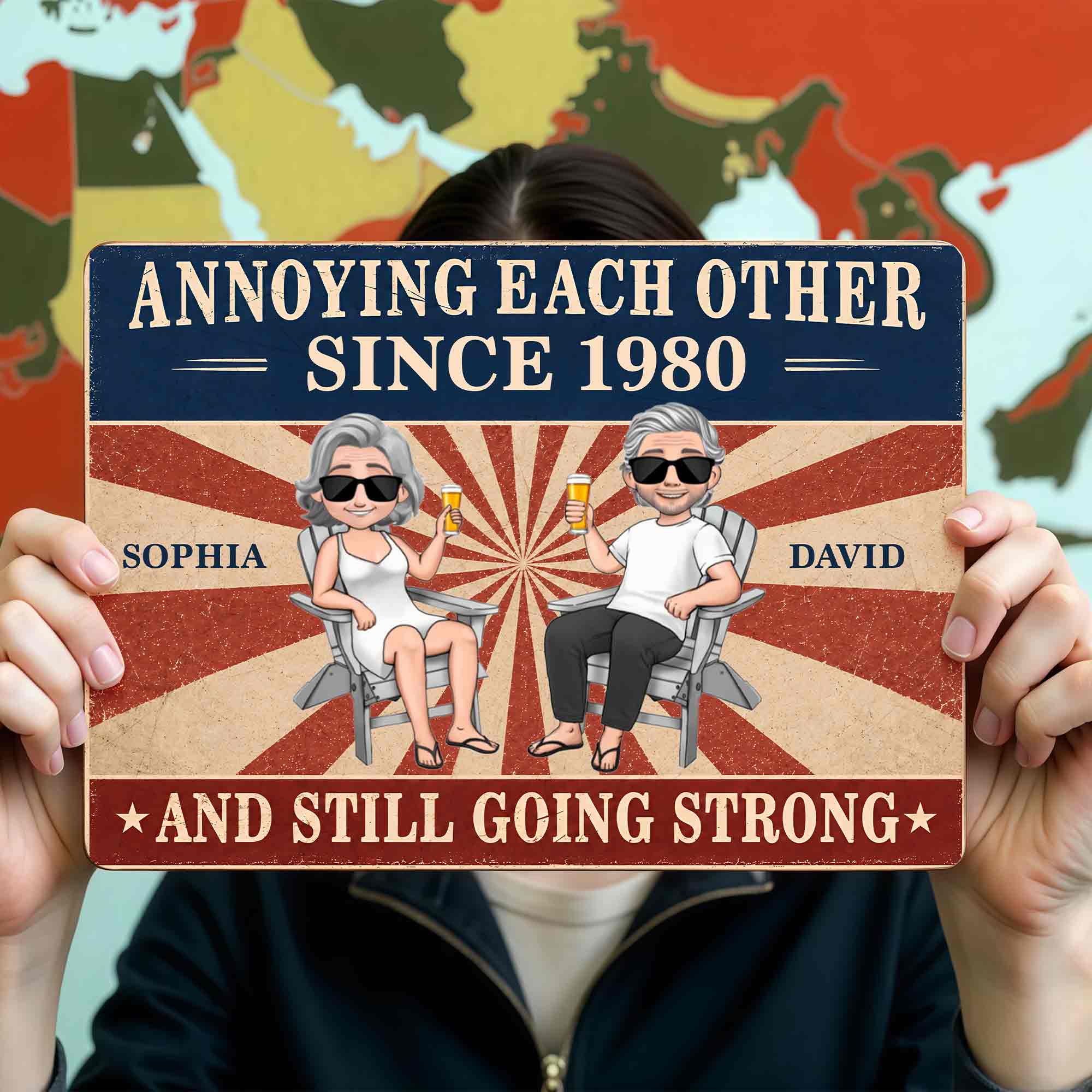 Personalized Metal Sign Custom Couple Art Anniversary Gift