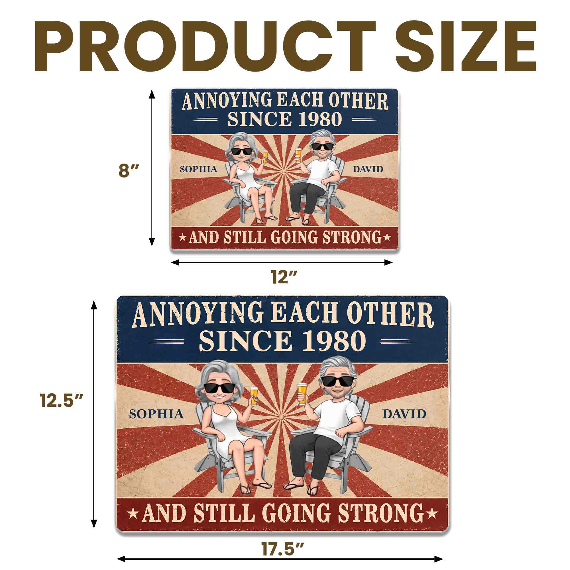 Personalized Metal Sign Custom Couple Art Anniversary Gift