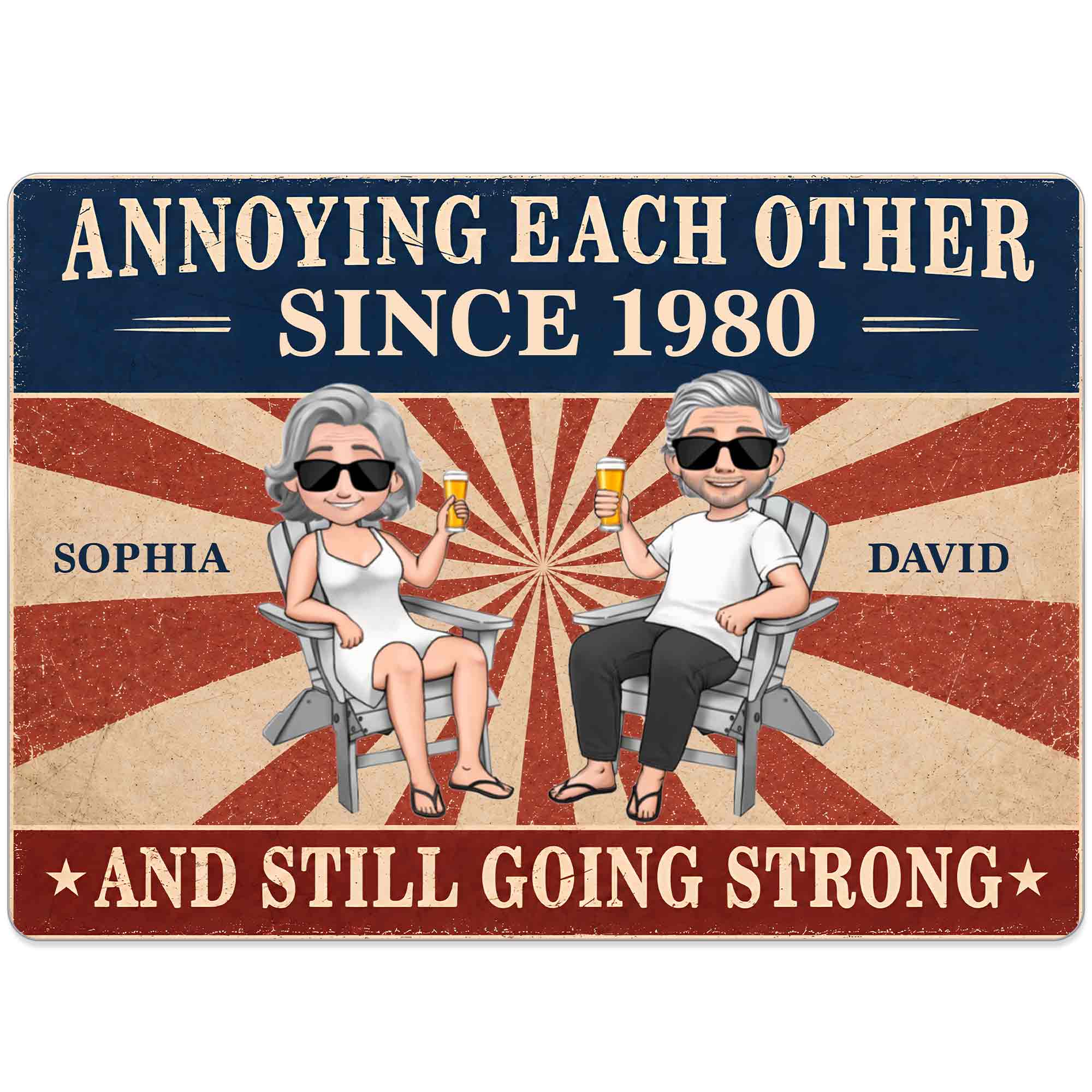 Personalized Metal Sign Custom Couple Art Anniversary Gift