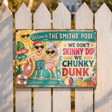 Load image into Gallery viewer, Personalized Metal Sign Welcome to Our Pool Gift for Couples
