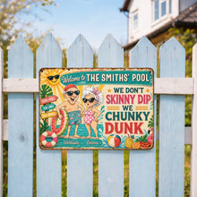 Load image into Gallery viewer, Personalized Metal Sign Welcome to Our Pool Gift for Couples
