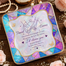 Load image into Gallery viewer, Personalized Stained Glass Jewelry Dish Custom Gift for Couple
