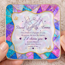 Load image into Gallery viewer, Personalized Stained Glass Jewelry Dish Custom Gift for Couple
