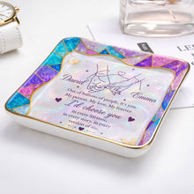 Load image into Gallery viewer, Personalized Stained Glass Jewelry Dish Custom Gift for Couple
