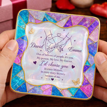 Load image into Gallery viewer, Personalized Stained Glass Jewelry Dish Custom Gift for Couple
