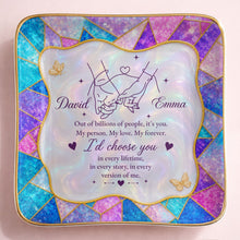 Load image into Gallery viewer, Personalized Stained Glass Jewelry Dish Custom Gift for Couple
