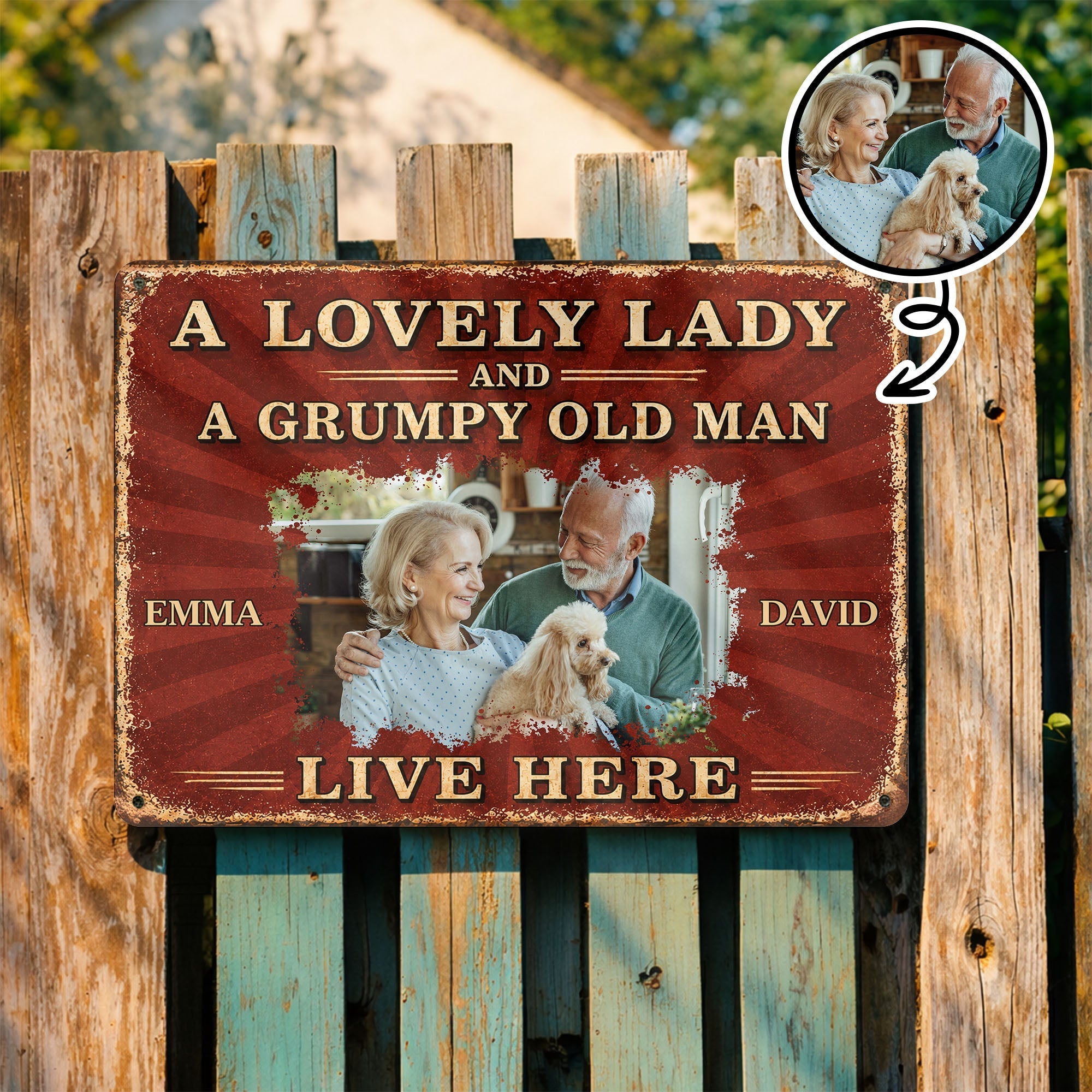Personalized Metal Sign Custom Name Dog Lovers Gift for Couples