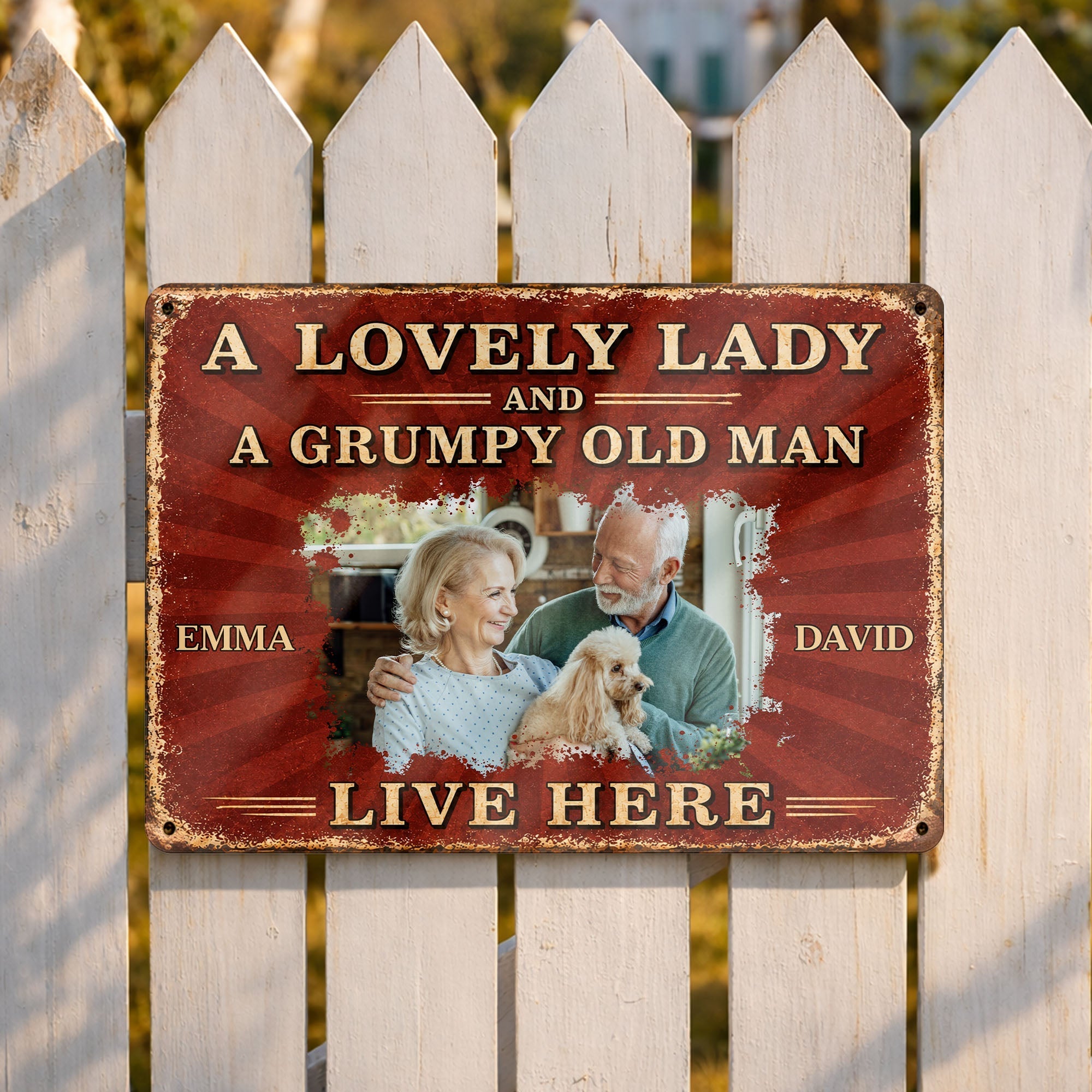 Personalized Metal Sign Custom Name Dog Lovers Gift for Couples
