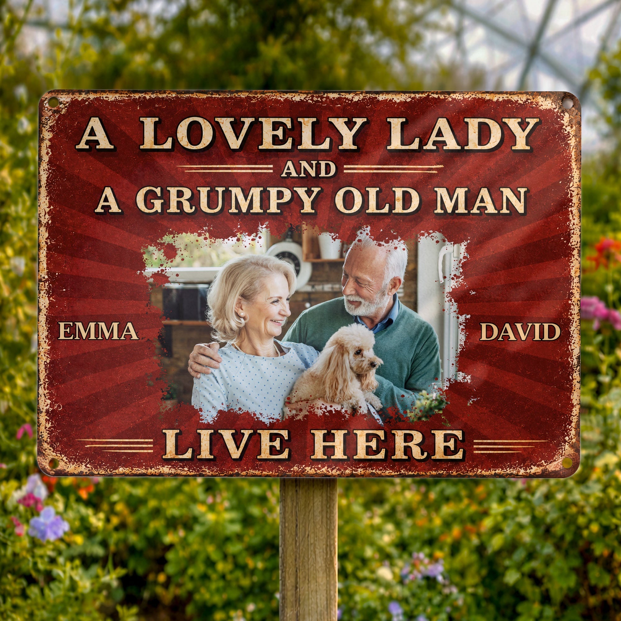 Personalized Metal Sign Custom Name Dog Lovers Gift for Couples