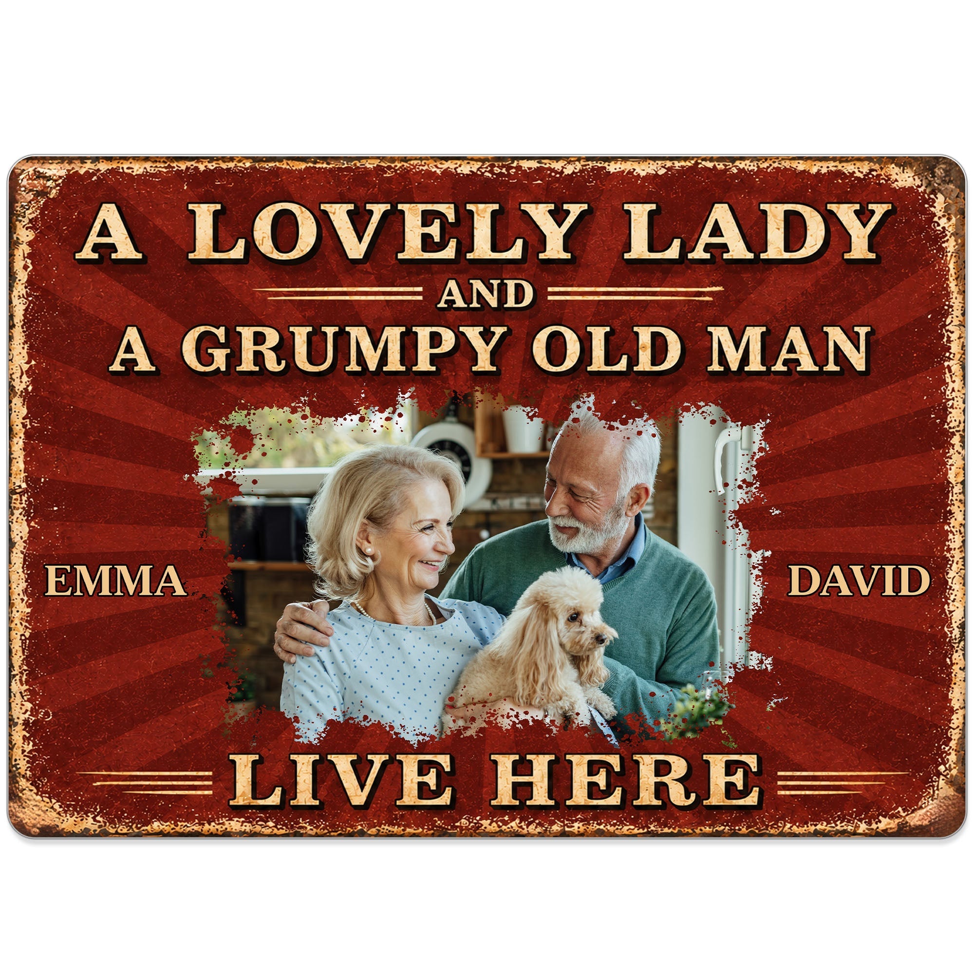 Personalized Metal Sign Custom Name Dog Lovers Gift for Couples
